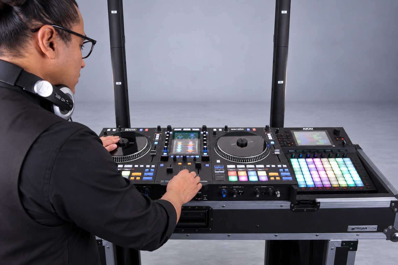 Tami Green mixing on the TG-Dance DJ setup